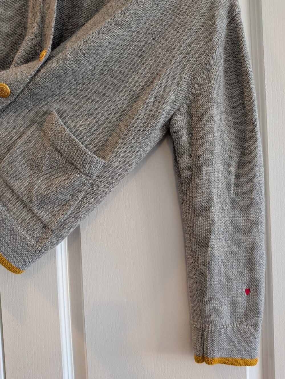 Clare V Oscar Cardigan Baby Alpaca Knit Sweater Gray Preppy Classic Size XS/S - Picture 5 of 14